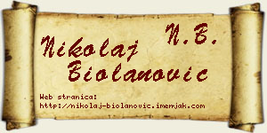 Nikolaj Biolanović vizit kartica